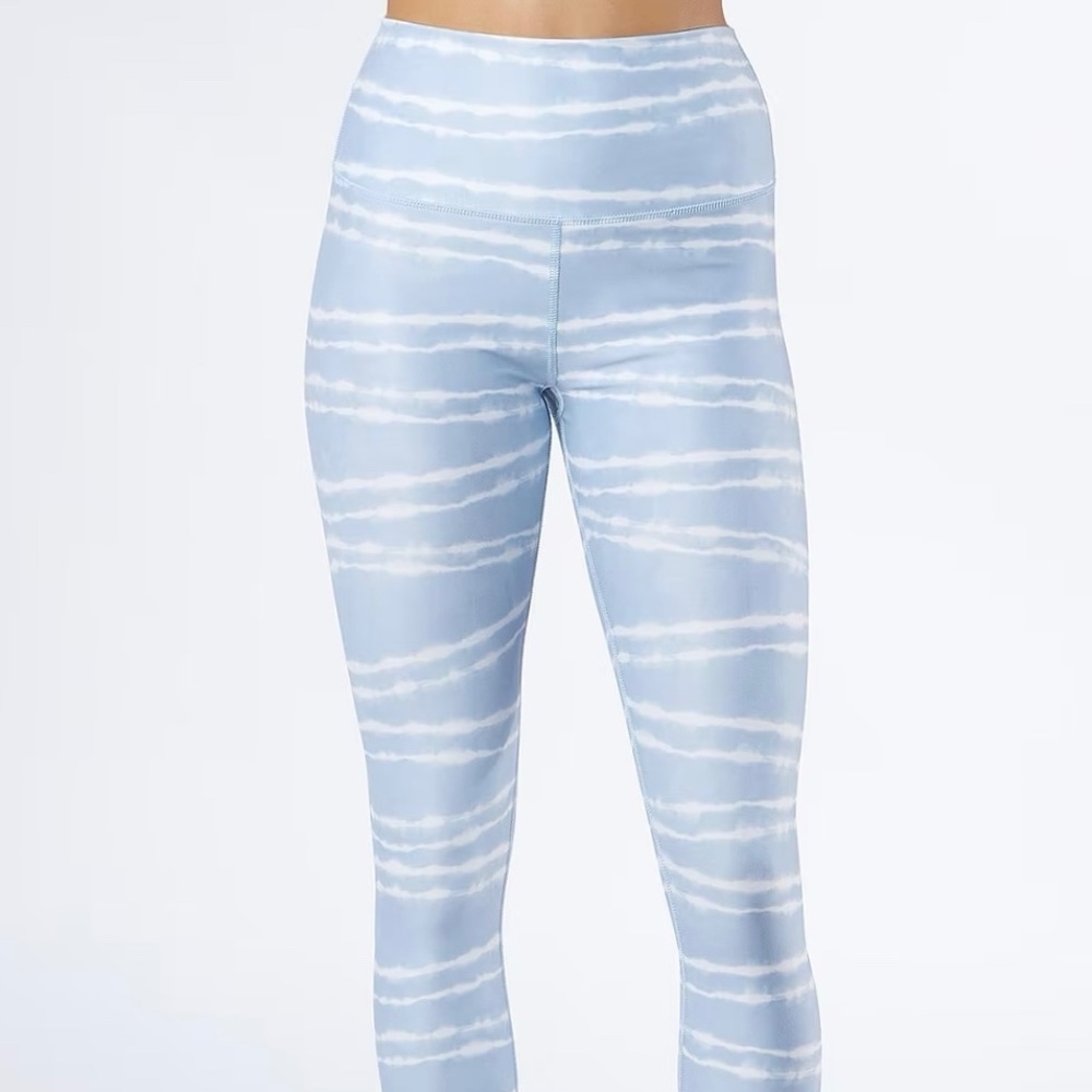 Scorpio Sol Vinyasa High Waist Legging Sky Blue Stripe Tie Dye Size L